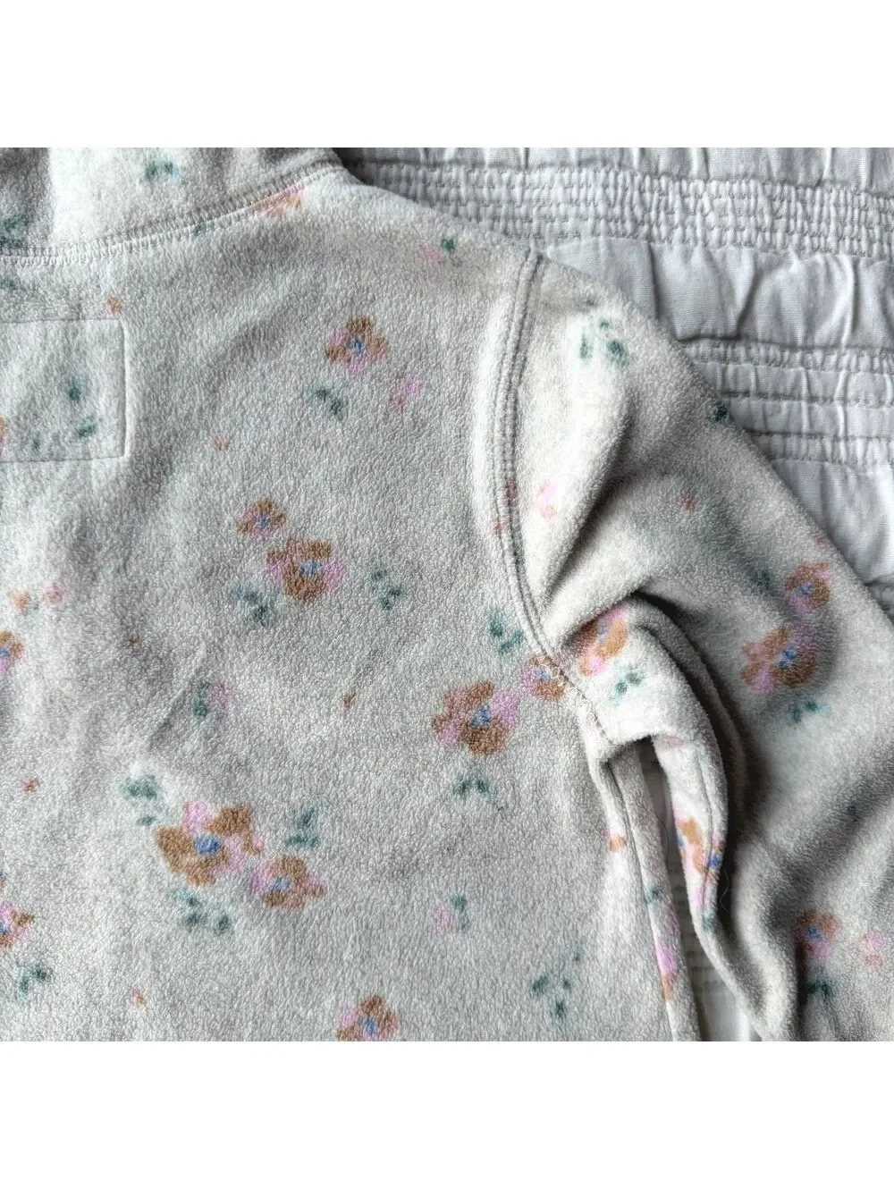 OshKosh B'gosh Toddler Girls Floral Fleece Quarter Zip Pullover Sweater Size 5T